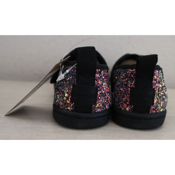TOMS 10020138 Toddler Girls Sz 8M Black Chunky Glitter Alpargata Loafer Shoes - Picture 3 of 10